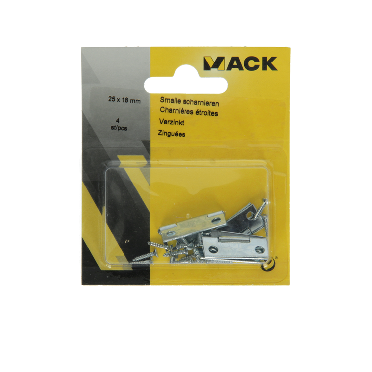 Mack 1013245 - 4 smalle scharnieren verzinkt h 25 x b 18 mm | 5 stuks
