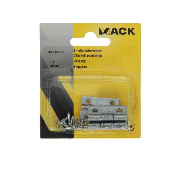 Mack 1013544 - 4 smalle scharnieren verzinkt h 30 x b 19 mm | 5 stuks