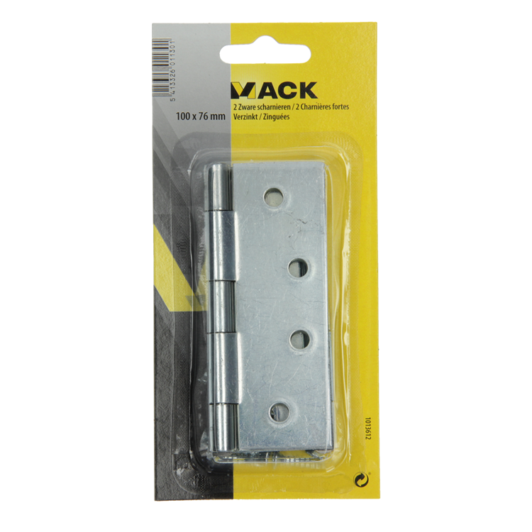 Mack 1013612 - 2 zware scharnieren verzinkt h 100 x b 76 mm | 5 stuks