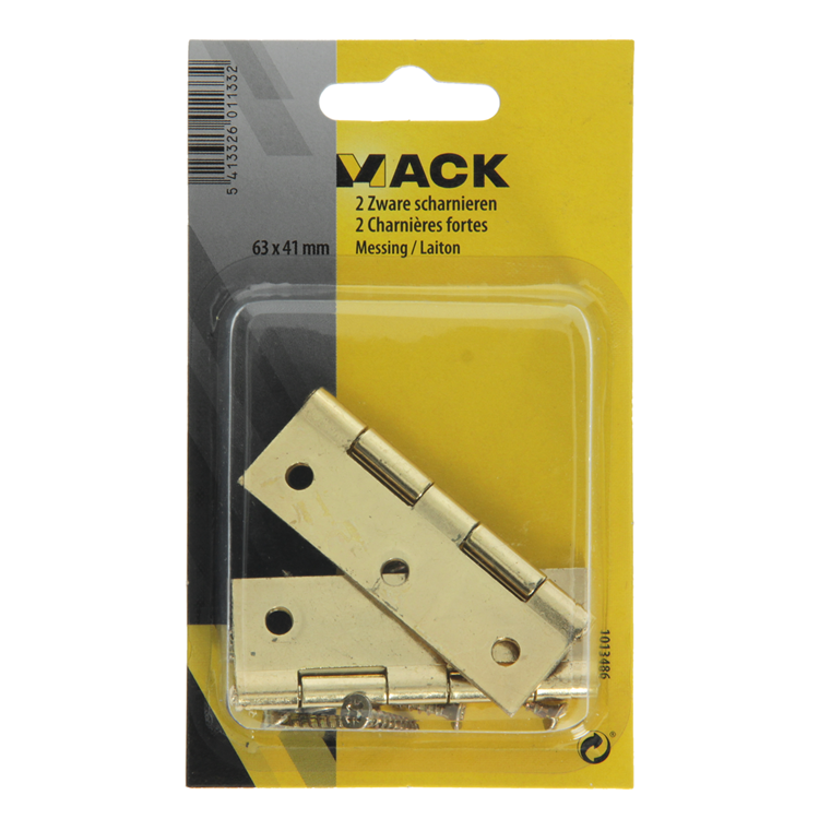 Mack 1013486 - 2 scharnieren vermessingd h 63 x b 41 mm | 5 stuks
