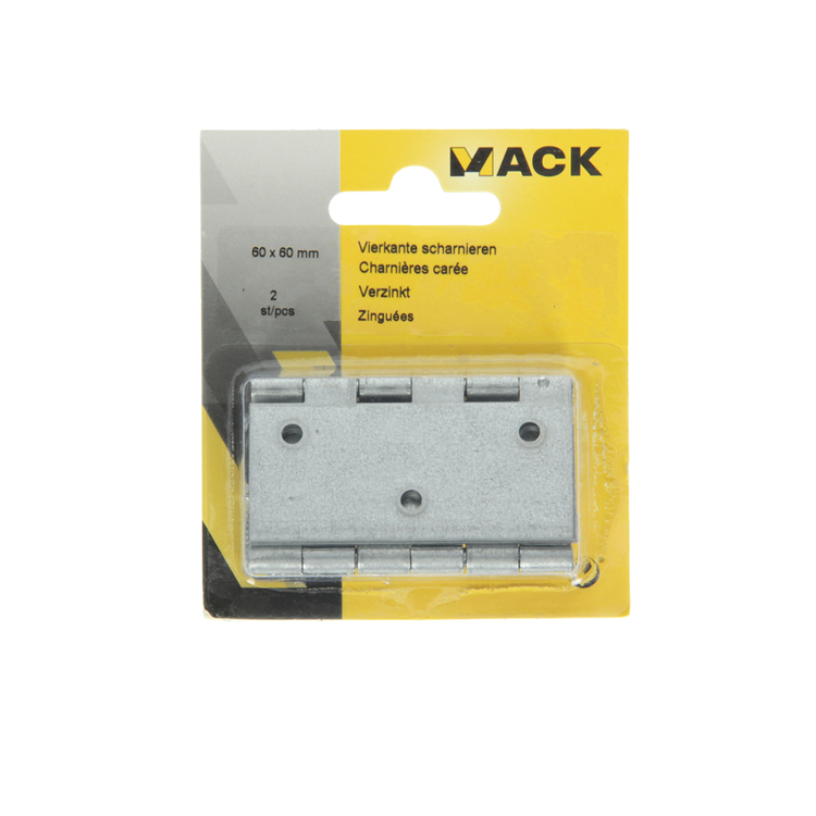 Mack 1013501 - 2 vierkante scharnieren verzinkt h 60 x b 60mm | 5 stuks