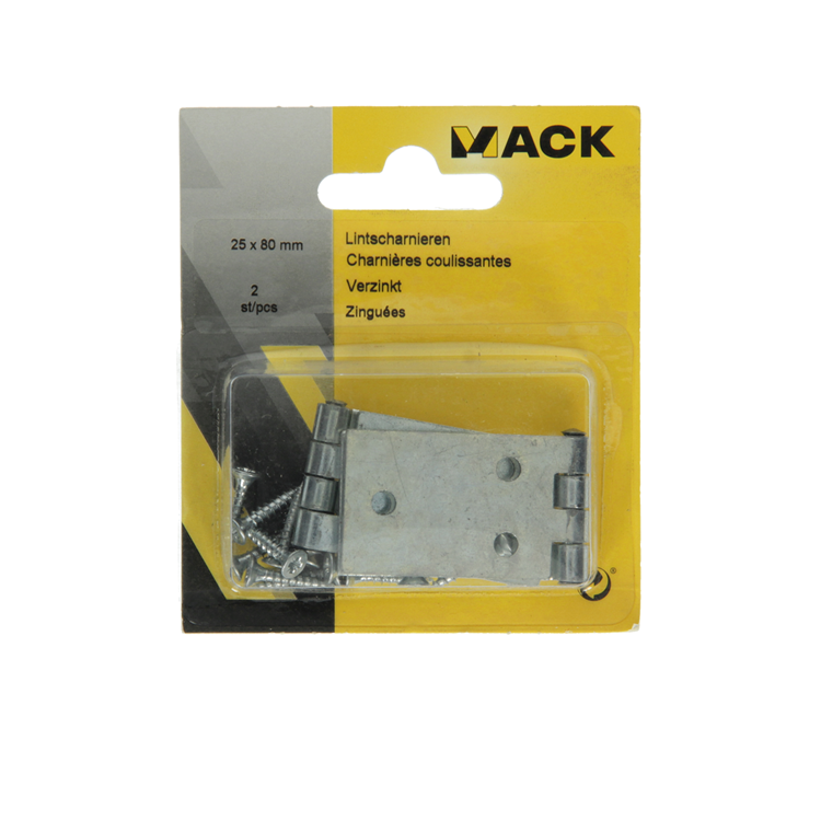 Mack 1013481 - 2 lintscharnieren verzinkt h 25 x b 80 mm | 5 stuks