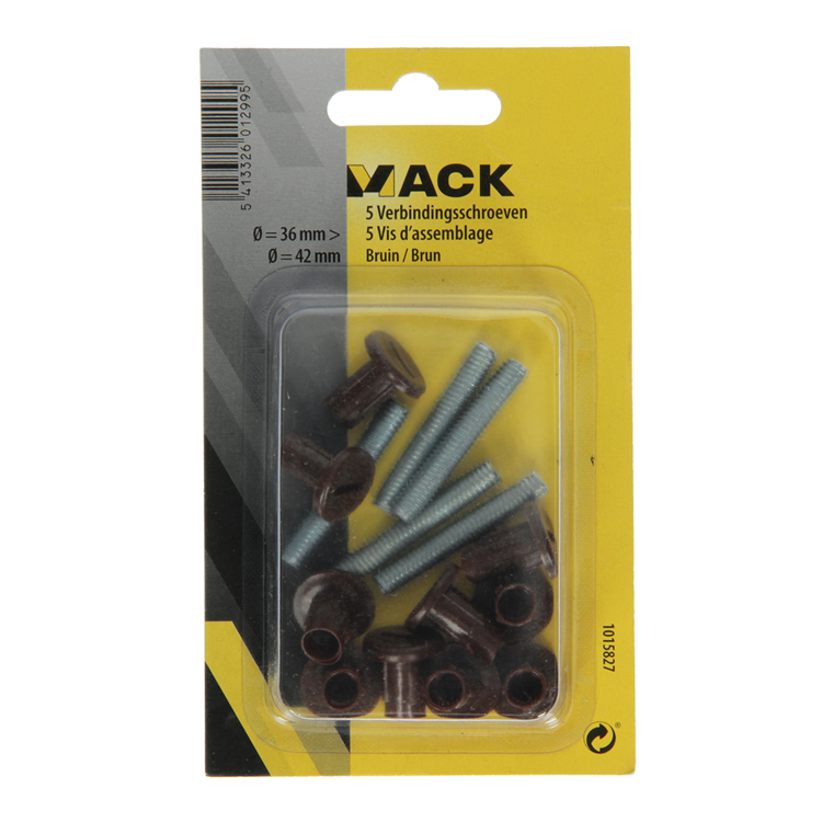 Mack 1015827 - 5 verbindingsschroeven bruin 34–44mm | 10 stuks