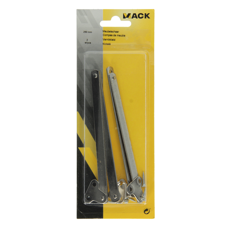 Mack 1013344 - 2 meubelscharen vernikkeld 250 mm | 5 stuks