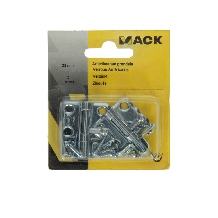 Mack 1013474 - 2 amerikaanse grendels verzinkt a 25 - b 10 mm | 5 stuks