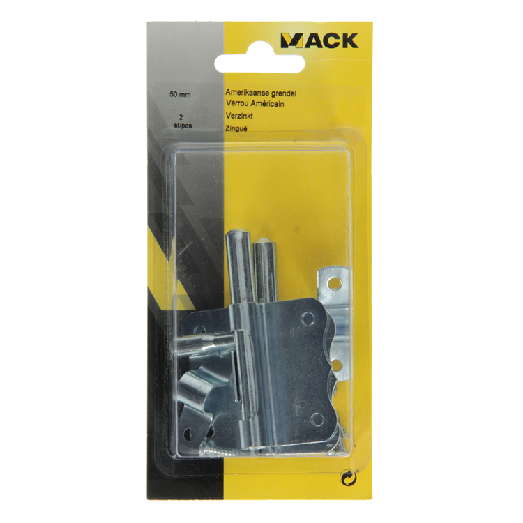Mack 1013282 - 2 amerikaanse grendels verzinkt a 50 - b 25 mm | 5 stuks