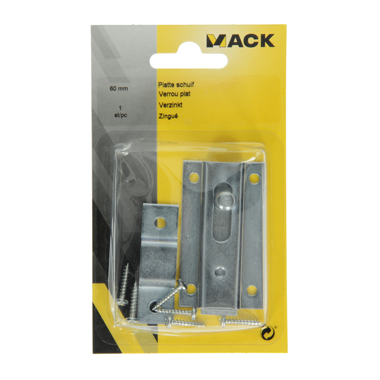 Mack 1013276 - 1 platte schuif verzinkt a 60 - b 15 mm | 5 stuks