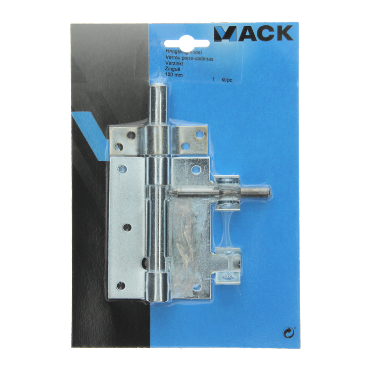 Mack 1015861 - 1 hangslotgrendel verzinkt 100mm 1019 | 5 stuks