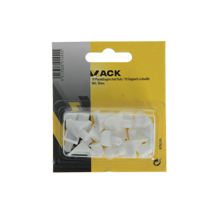 Mack 1017029 - 10 plankdragers met huls wit | 5 stuks