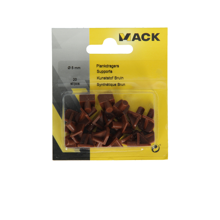 Mack 1015840 - 20 plankdragers kunststof bruin ø 5 mm | 5 stuks