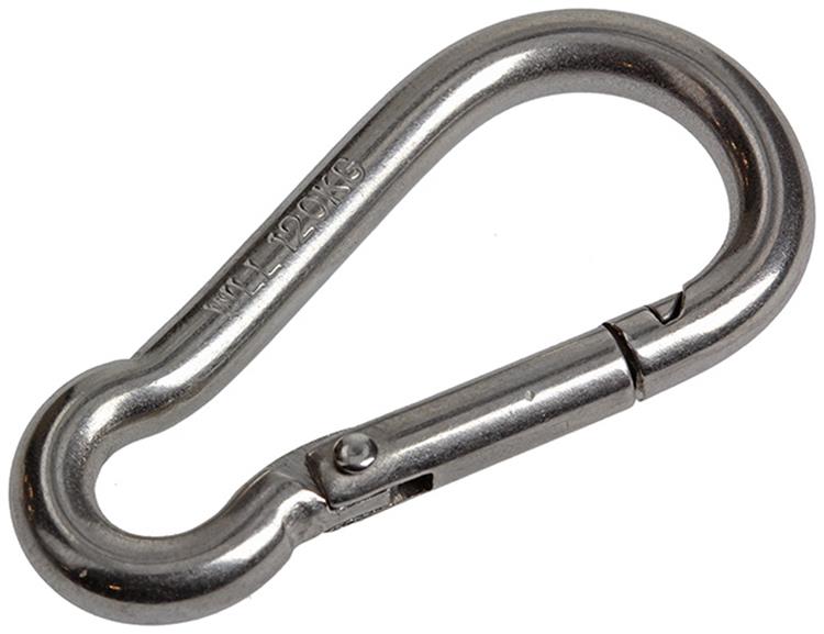 Mack 1008439 - 1 karabijnhaak + veer 6 x 60mm inox | 10 stuks