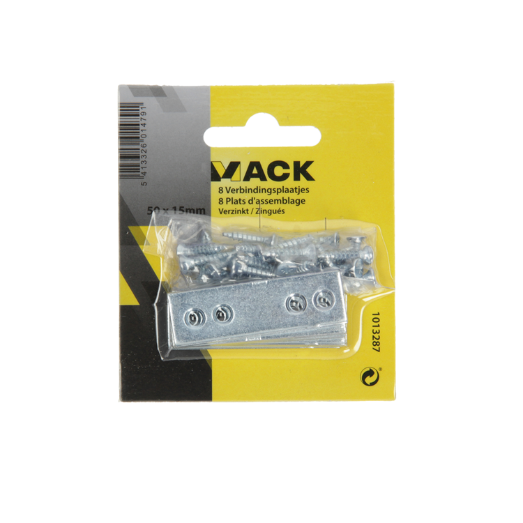Mack 1013287 - 8 verbindingsplaten verzinkt 50x15mmx2mm | 10 stuks