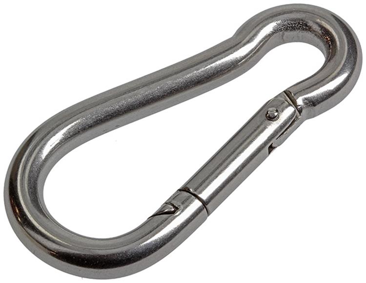 Mack 1008440 - 1 karabijnhaak + veer 8 x 80mm inox | 10 stuks
