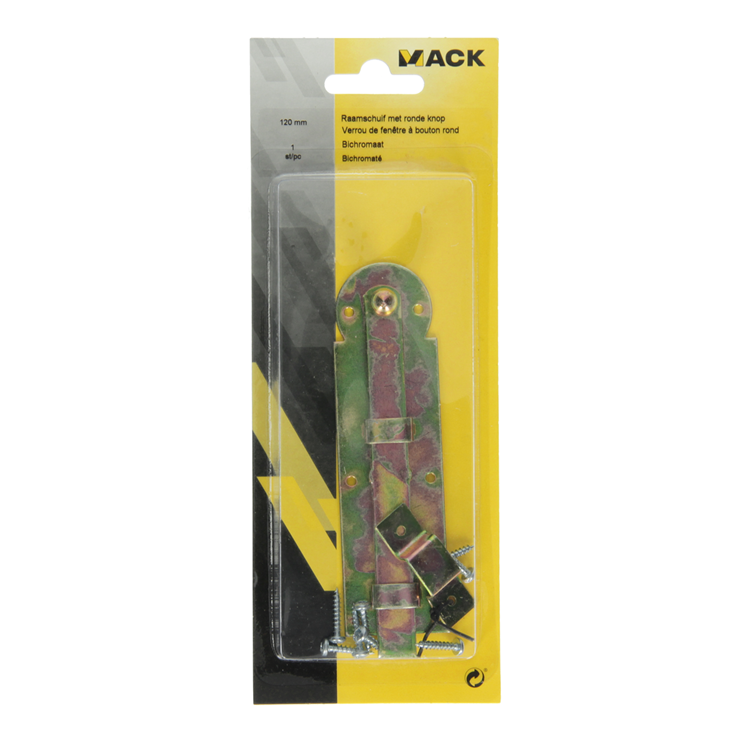 Mack 1014266 - raamschuif met ronde knop, bichromaat a 120 - b 40 mm | 5 stuks