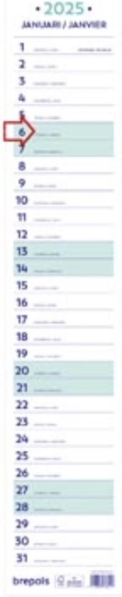 Post-it brepols maand lintkalender, 2025
