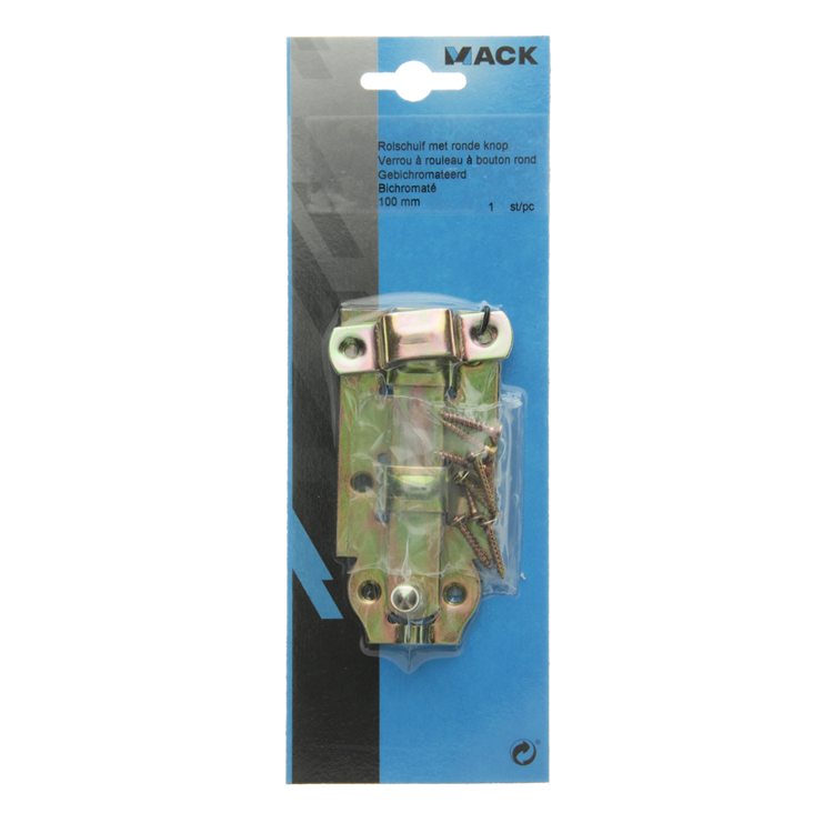 Mack 1014272 - rolschuif met ronde knop, bichromaat 100mm | 5 stuks