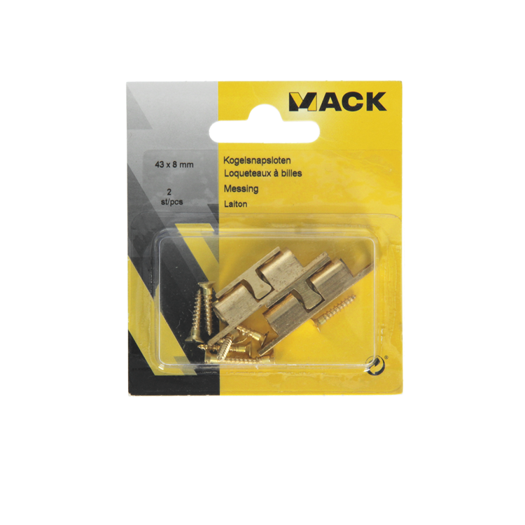 Mack 1013771 - 2 kogelsnapsloten messing h 44 x b 8 mm | 5 stuks