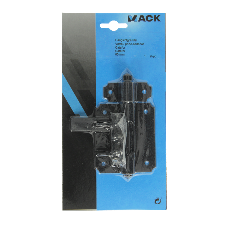 Mack 1013735 - 1 hangslotgrendel zwart 80mm | 5 stuks