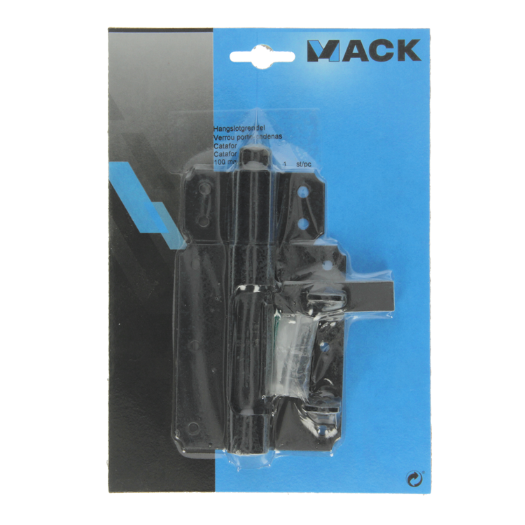 Mack 1013736 - 1 hangslotgrendel zwart 100mm | 5 stuks