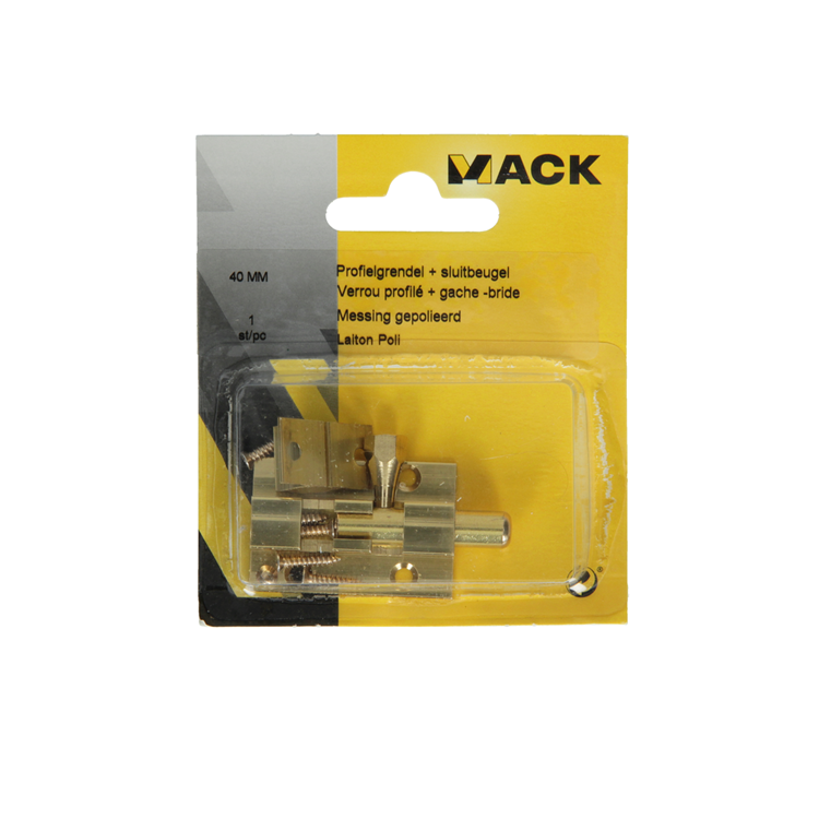 Mack 1013714 - 1 schuifgrendel messing gepolierd a 40 - b 13 mm | 5 stuks