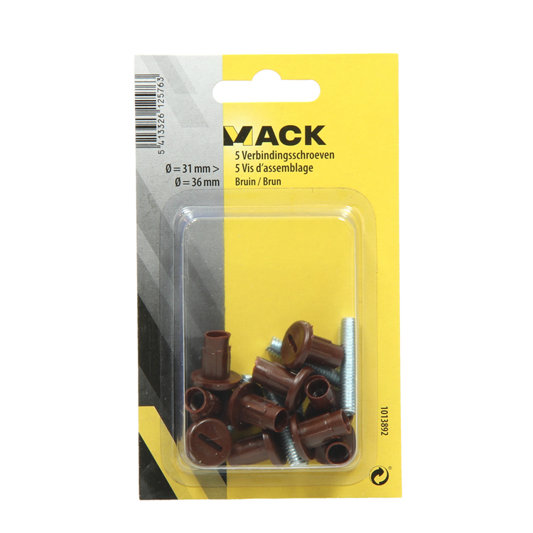 Mack 1013892 - 5 verbindingsschroeven bruin 30-40 mm | 10 stuks