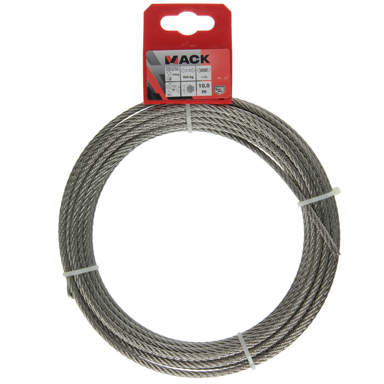 Mack 1015194 - staalkabel 7x7 rvs aisi 316 104mm wll 150 kg din en 12385-4 | 5 stuks