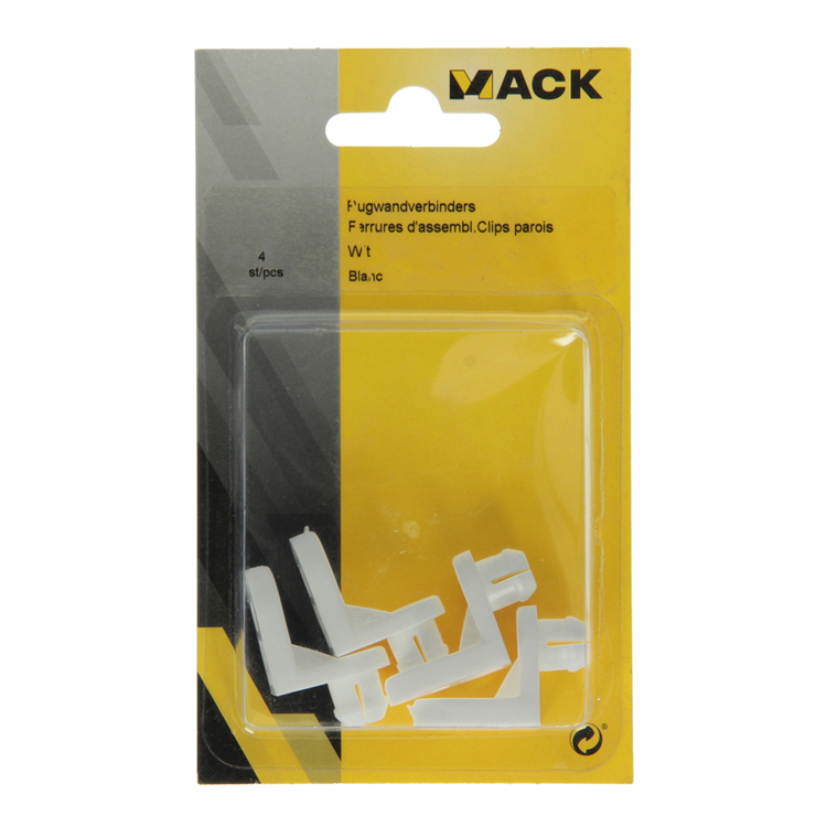 Mack 1013909 - 4 rugwandverbinders wit | 5 stuks