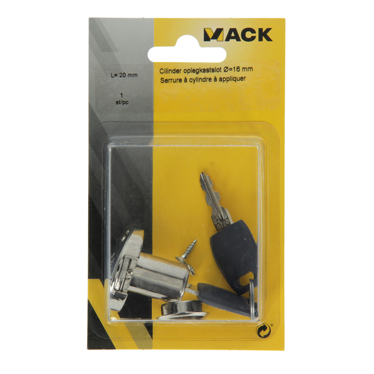 Mack 1014017 - cilinder oplegkastslot ø 16 mm l20 mm | 5 stuks