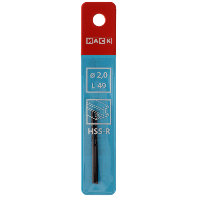 Mack 1018177 - universeelboor hss r ø 2,0 x 49 mm 2st | 5 stuks