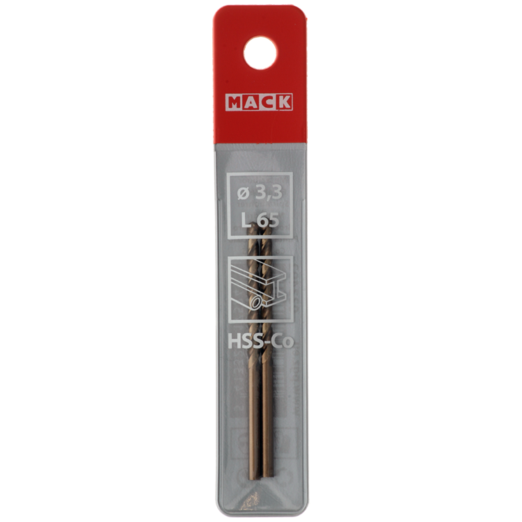 Mack 1018197 - metaalboor hss co5% din 338 ø 3,3 x 65 mm 2st | 5 stuks
