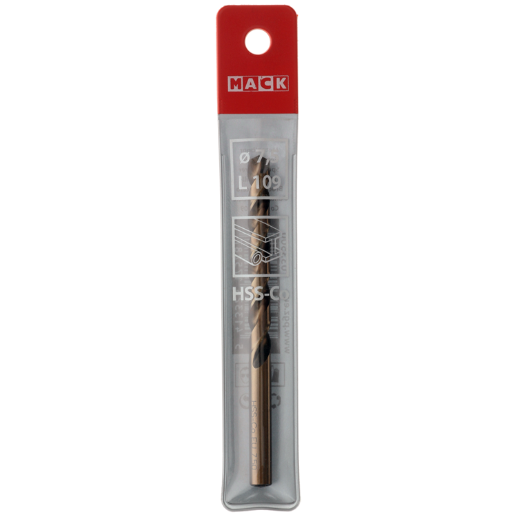 Mack 1018201 - metaalboor hss co5% din 338 ø 7,5 x 109 mm | 5 stuks