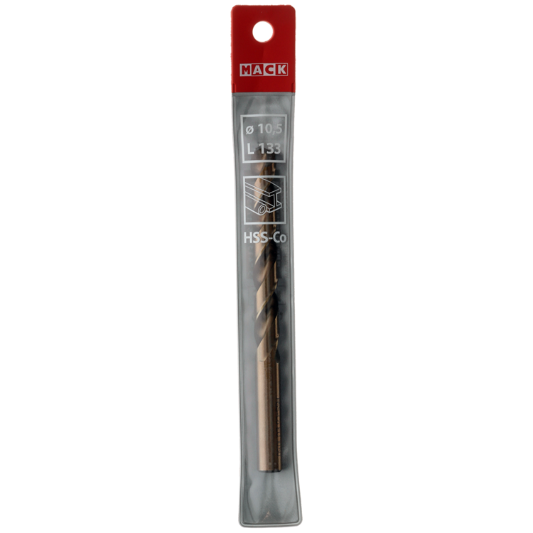 Mack 1018204 - metaalboor hss co5% din 338 ø 10,5 x 133 mm | 5 stuks
