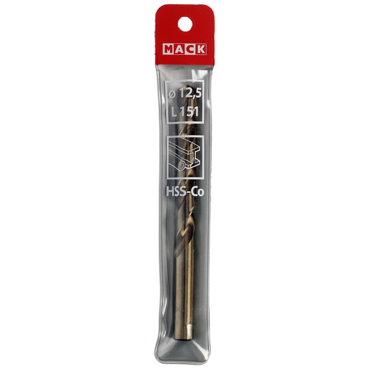 Mack 1018206 - metaalboor hss co5% din 338 ø 12,5 x 151 mm | 5 stuks