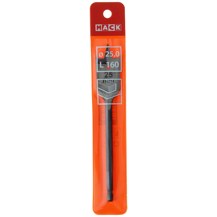 Mack 1018253 - platte houtboor din 7487 ø 25,0 x 160 mm | 5 stuks