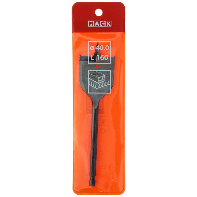 Mack 1018259 - platte houtboor din 7487 ø 40,0 x 160 mm | 5 stuks