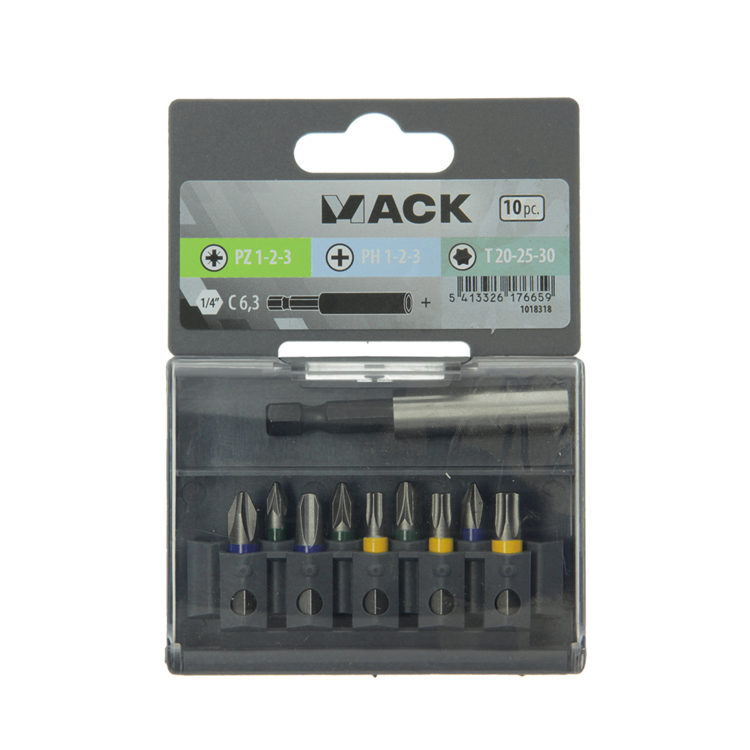 Mack 1018318 - schroefbit set 10 delig | 5 stuks