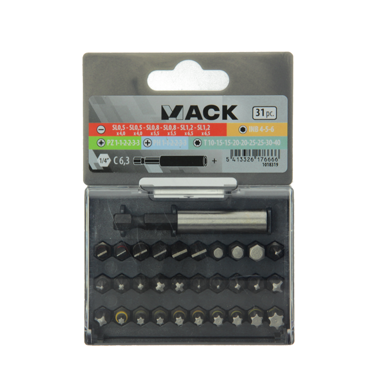 Mack 1018319 - schroefbit set 31 delig | 5 stuks