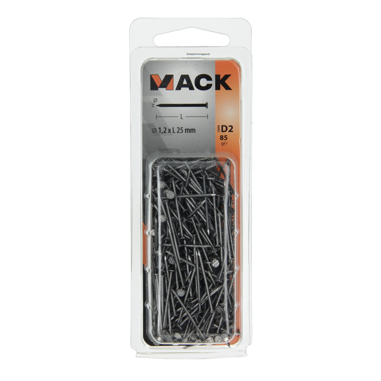 Mack 1017109 - fijne nagel platte kop 85 gr 1,2 x 25 mm | 5 stuks