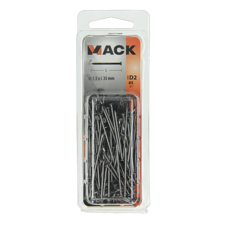 Mack 1017111 - fijne nagel platte kop 85 gr 1,5 x 35 mm | 5 stuks