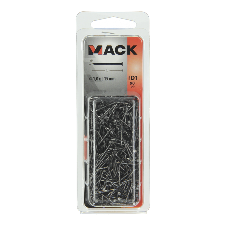 Mack 1017113 - nagel platte kop 90 gr 1,0 x 15 mm | 5 stuks