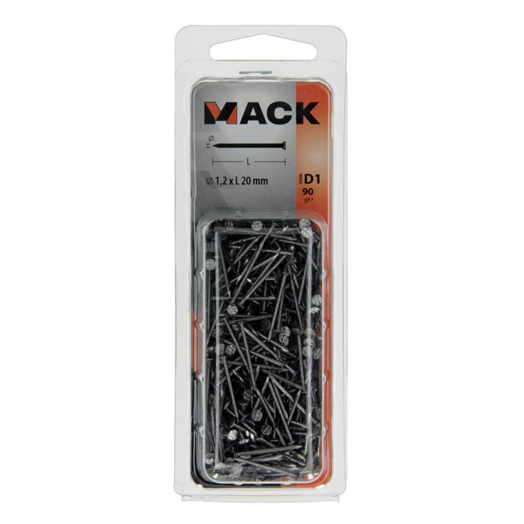 Mack 1017114 - nagel platte kop 90 gr 1,2 x 20 mm | 5 stuks
