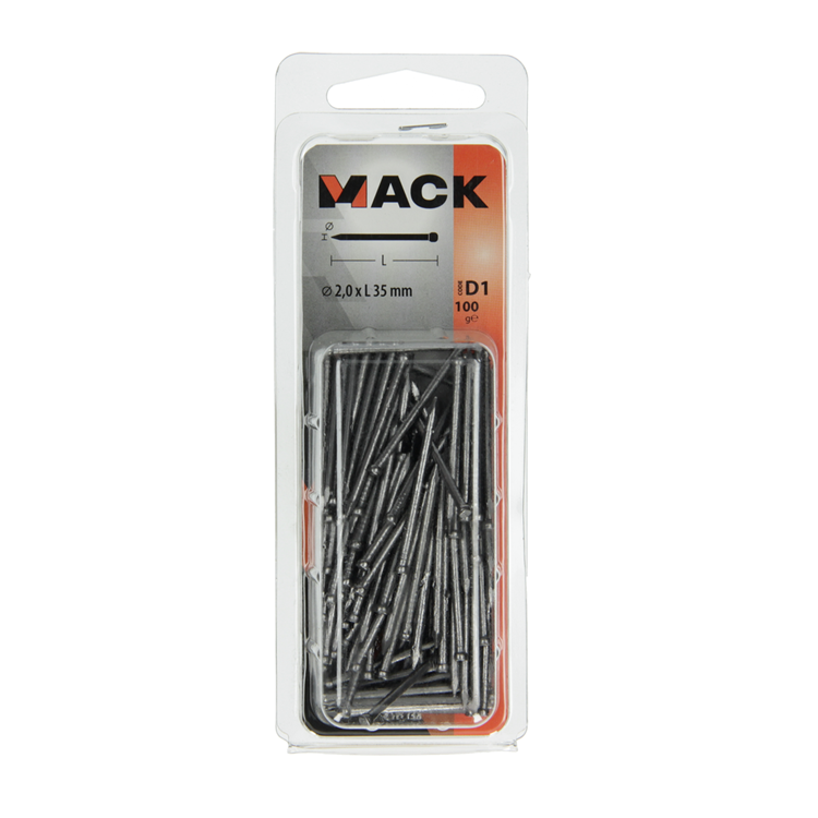 Mack 1017138 - nagel ronde kop 100 gr 2,0 x 35 mm | 5 stuks