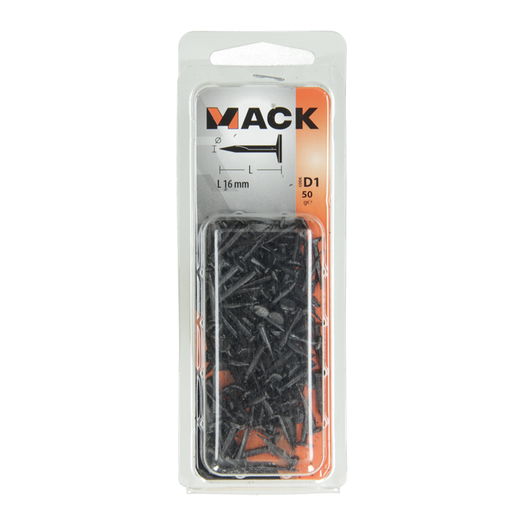 Mack 1017195 - bloknagel staal geblauwd 50 gr16 mm | 10 stuks