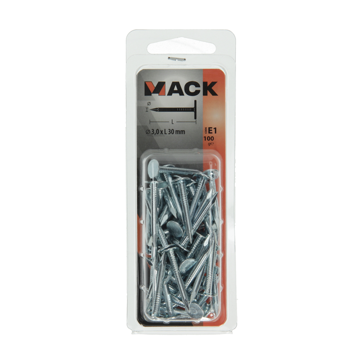 Mack 1017203 - schalienagel staal verzinkt 100 gr 3,0 x 30 mm | 5 stuks