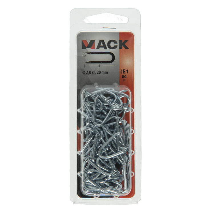 Mack 1017208 - kram staal verzinkt 80 gr 2,0 x 20 mm | 5 stuks