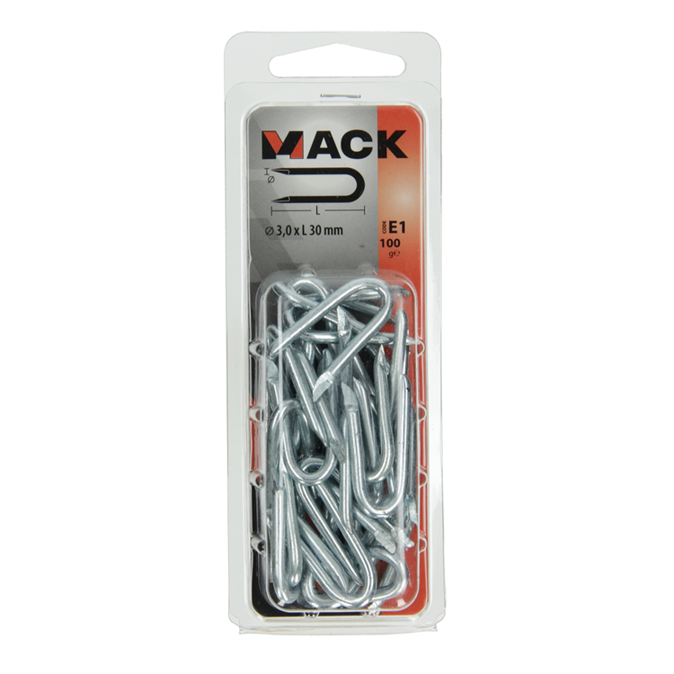 Mack 1017210 - kram staal verzinkt 100 gr 3,0 x 30 mm | 5 stuks