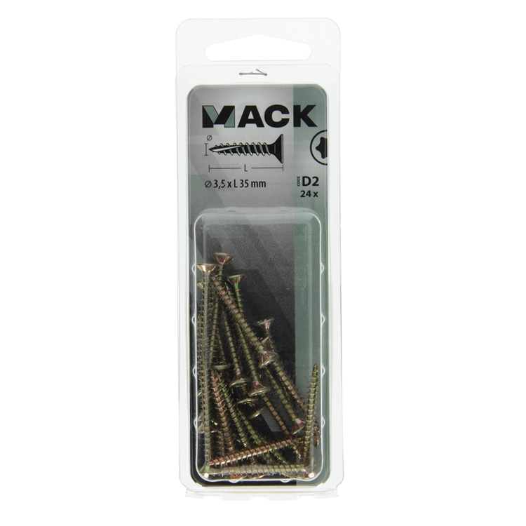 Mack 1017289 - spaanplschr.vzkop-zelfb. geelverz .24 st 3,5 x 35 mm | 10 stuks