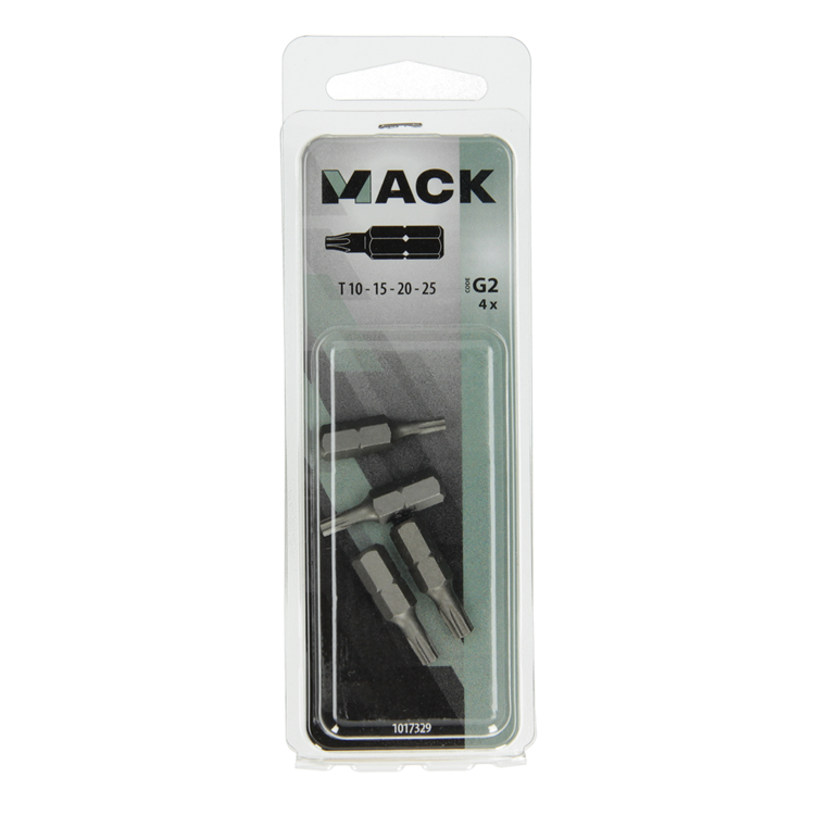Mack 1017329 - torx schroefbit staal onbehandeld 4 st t10-15 20-25 | 10 stuks