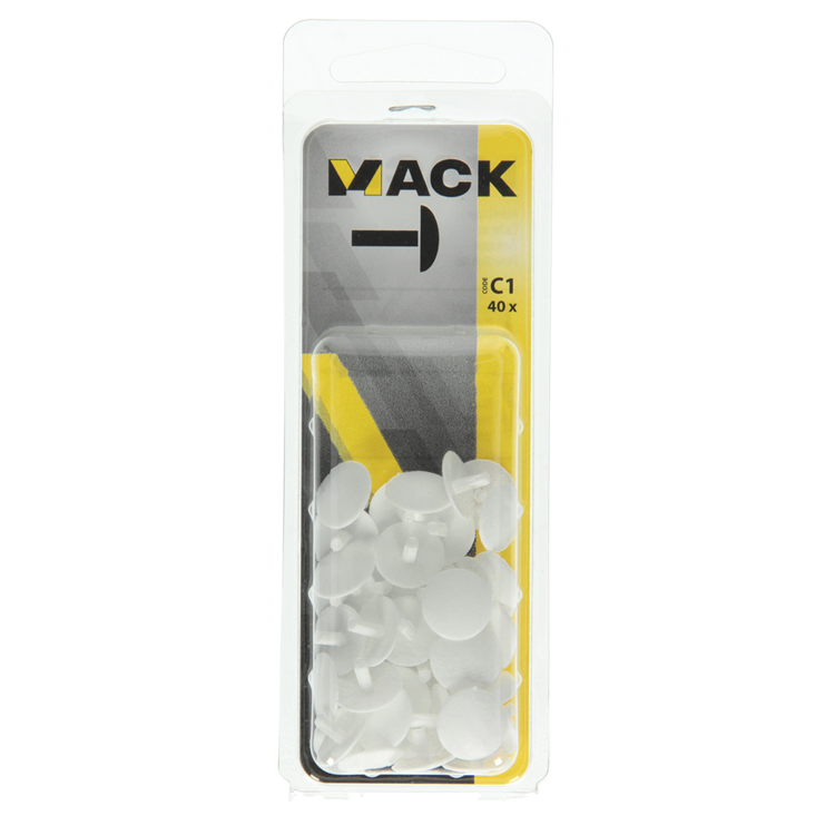 Mack 1017335 - afdekkapje kunststof wit 40st | 10 stuks