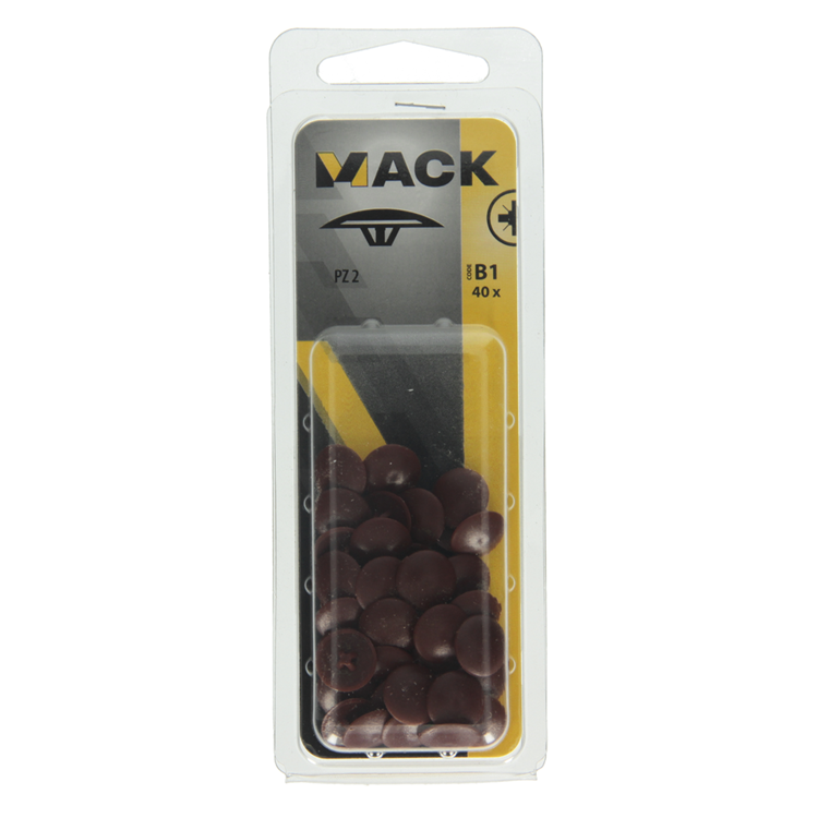 Mack 1017396 - afdekkapje vr pz schr.kunst. bruin 40 st pz 2 | 10 stuks